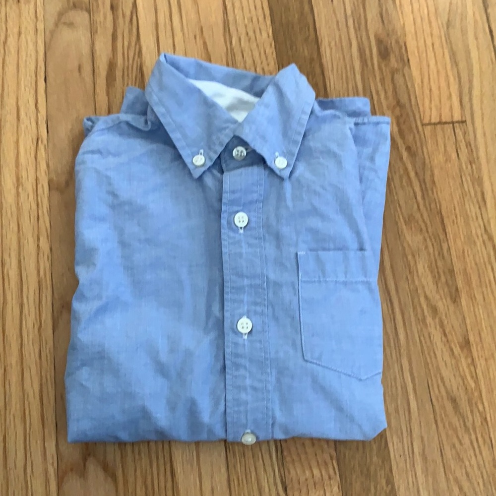 🏎 J.Crew Boys button Down Shirt Size 6/7 EUC